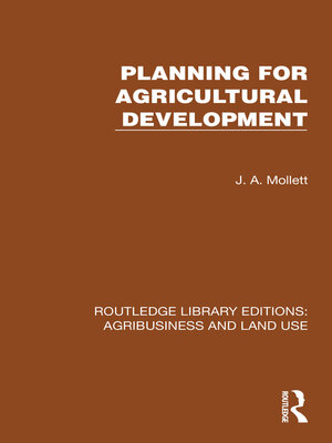 cover image of Planning for Agricultural Development